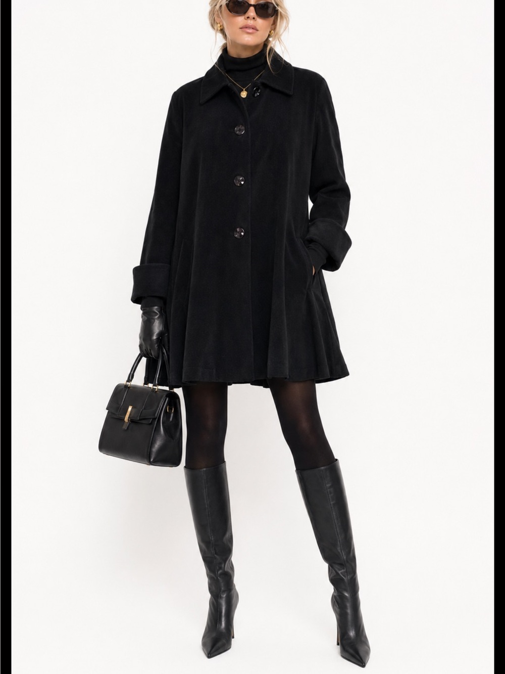 ESCALADE PARIS Vintage Lamb Fleece Swing Coat O/S